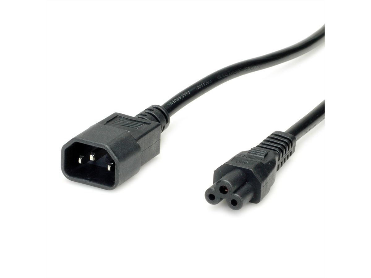 VALUE Power Cable IEC320/C14 Male - C5 Female, black, 1.8 m