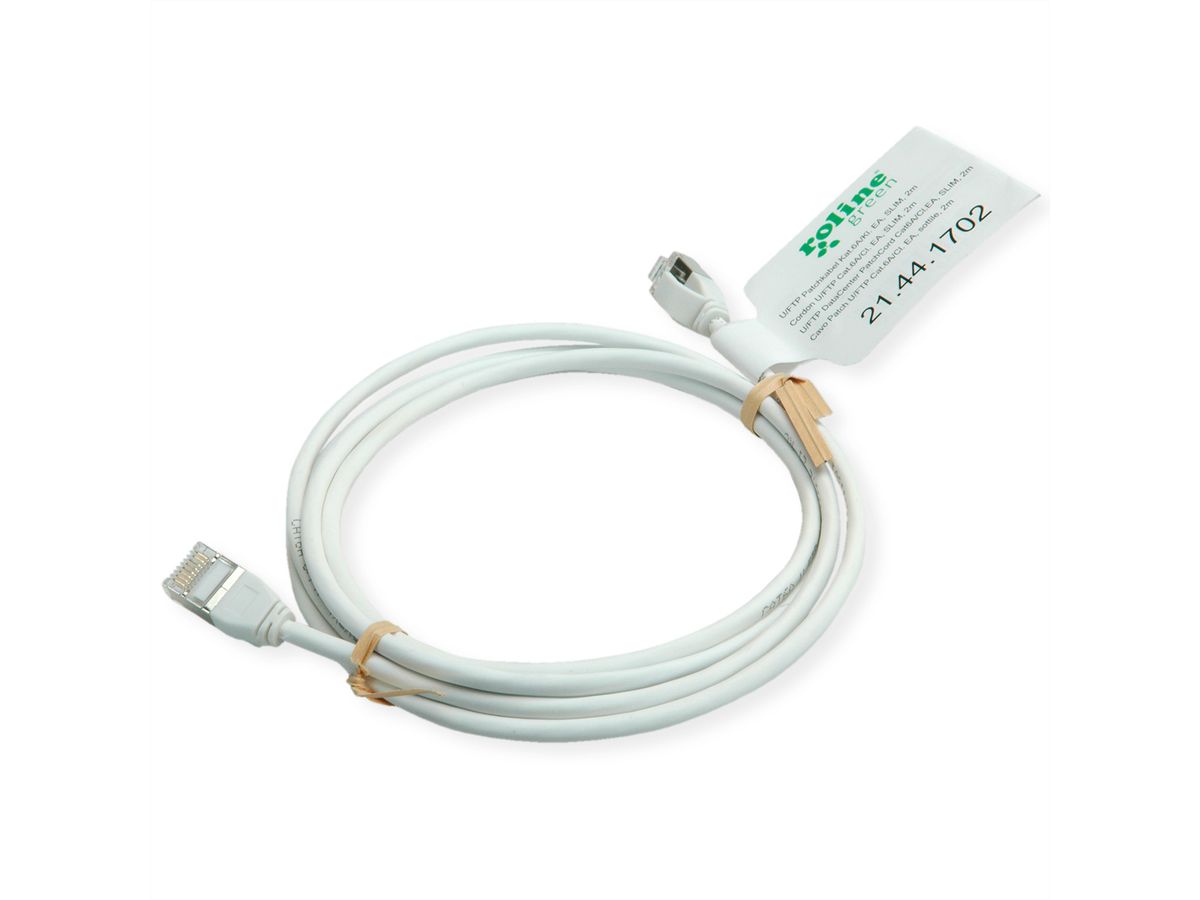 ROLINE GREEN F/UTP Patchkabel Cat.6A (Class EA), LSOH, extra dun, wit, 2 m