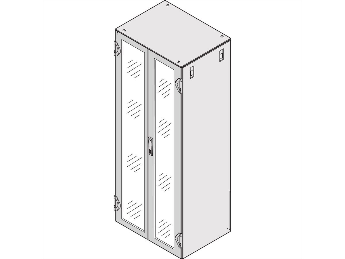 DOOR DBL 1200H 600W GLAZED IP20 3PTS