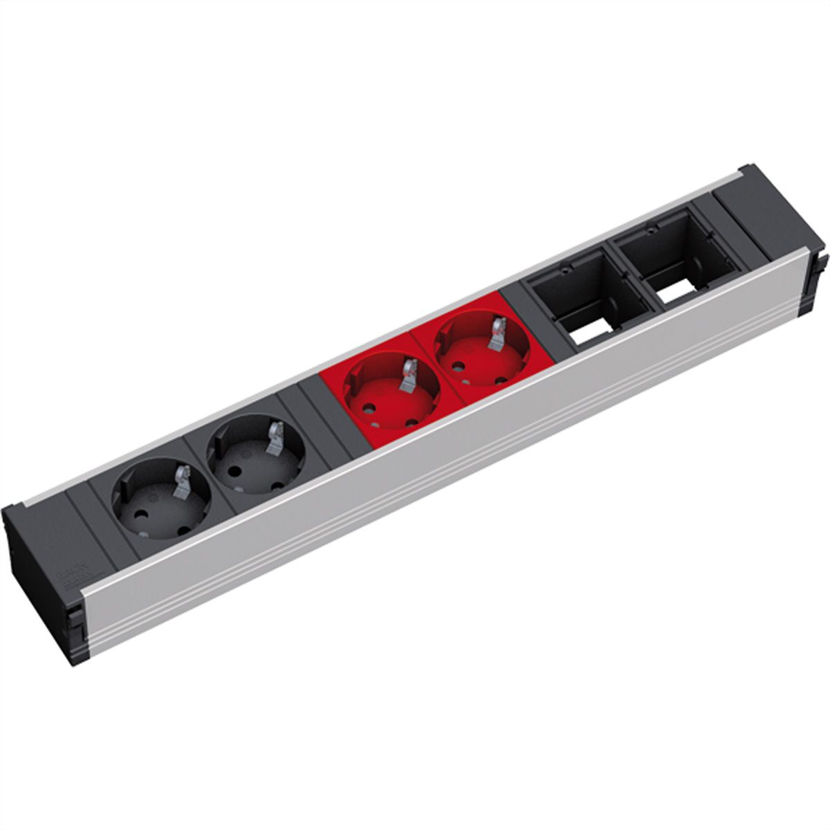 BACHMANN CONI 2xCEE7/3 2xCEE7/3 rt, earthing contact 2xblack+2xred