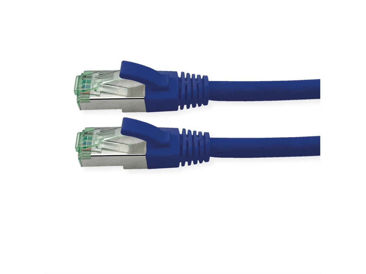 ROLINE RM Patchkabel Cat.6A S/FTP (PiMF), blauw, 1 m