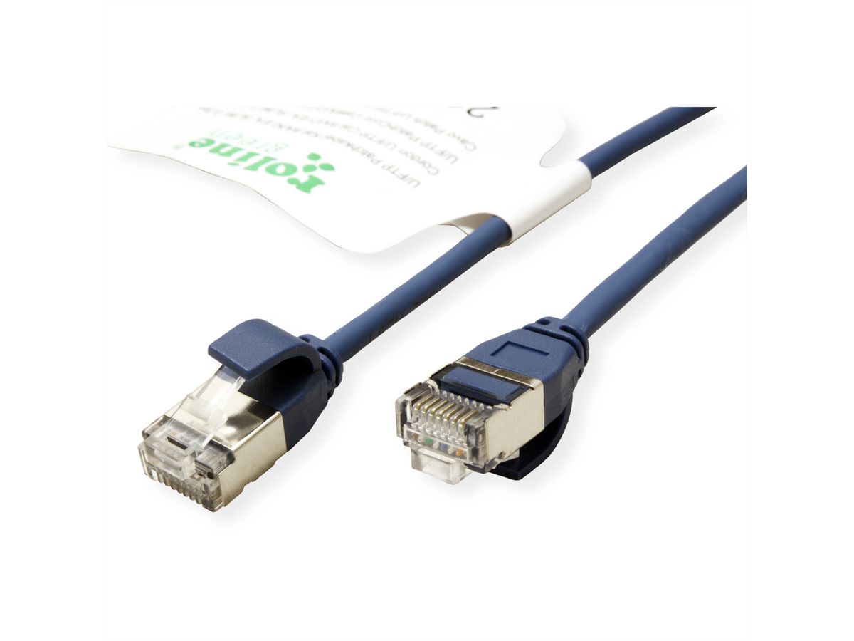 ROLINE GREEN U/FTP DataCenter Patch Cord Cat.6A (Class EA), LSOH, slim, blue, 1.5 m