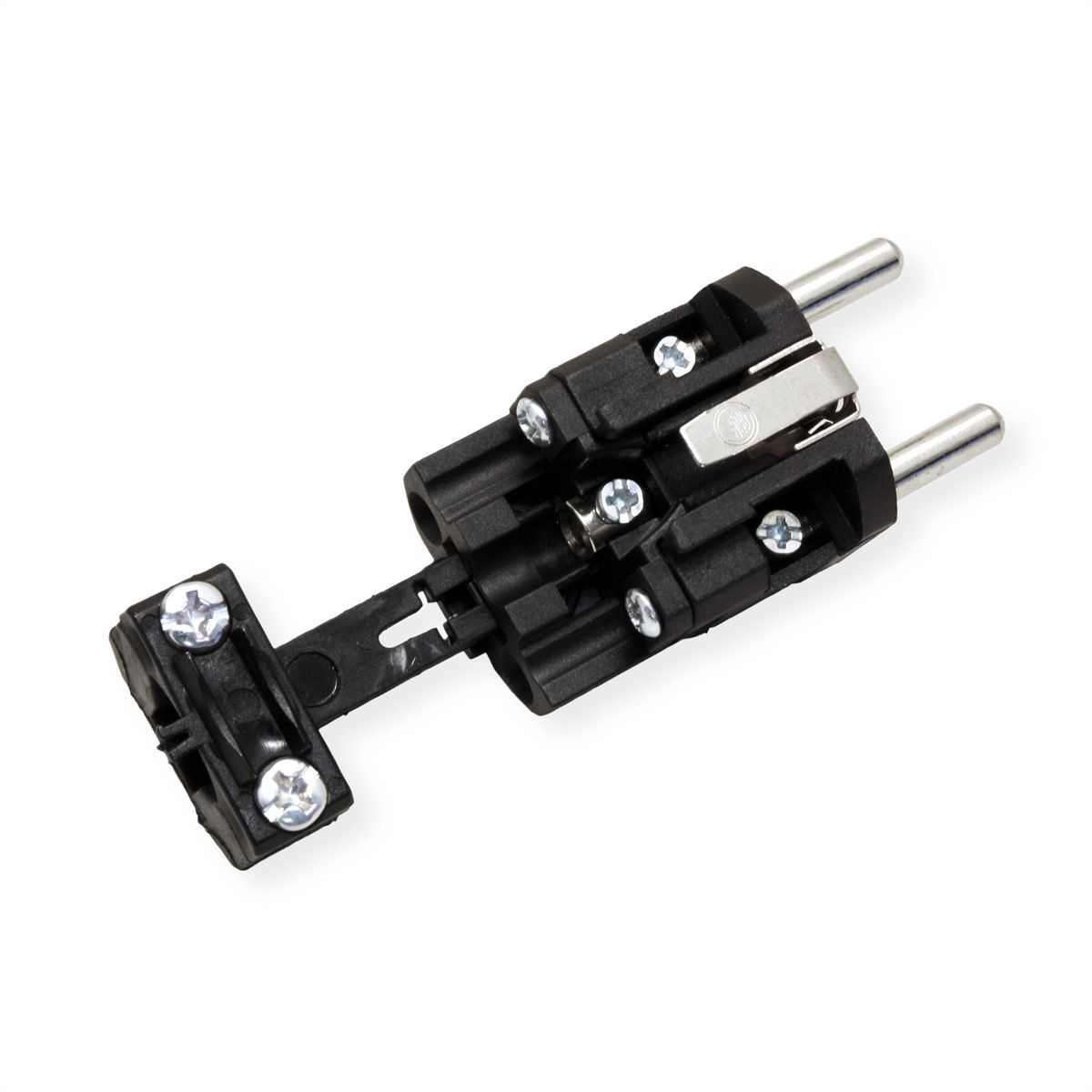 BACHMANN mounting plug black, CEE 7/7 2-pole with earthing contact