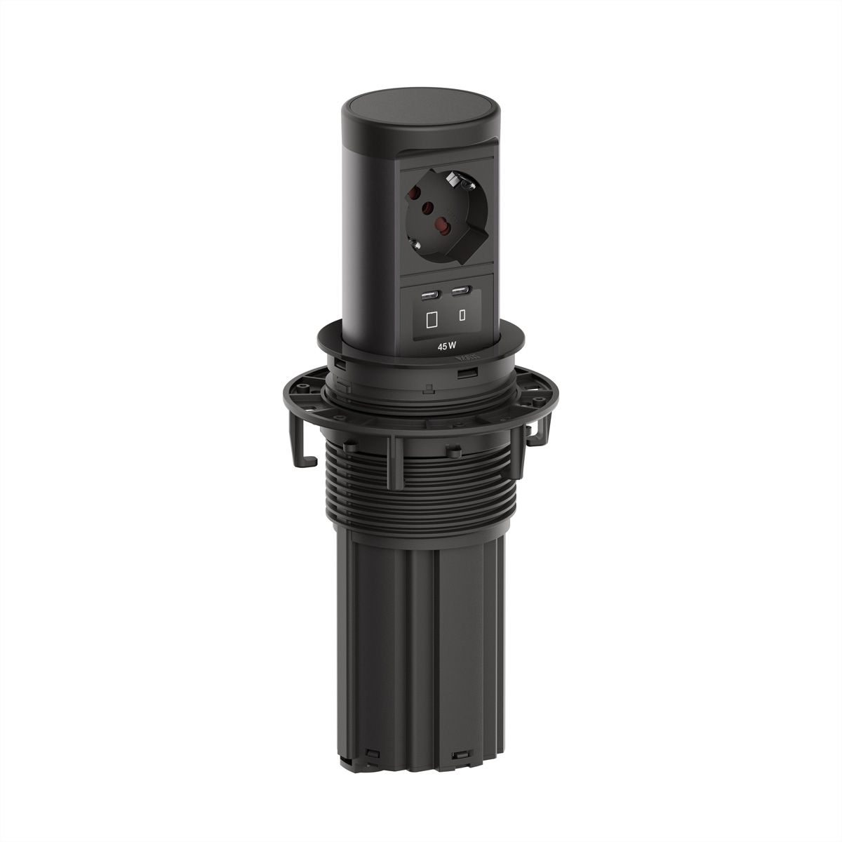 BACHMANN ELEVATOR2 1xP40, 1xUSB C/C 45W RAL9005 2.0 m AEH