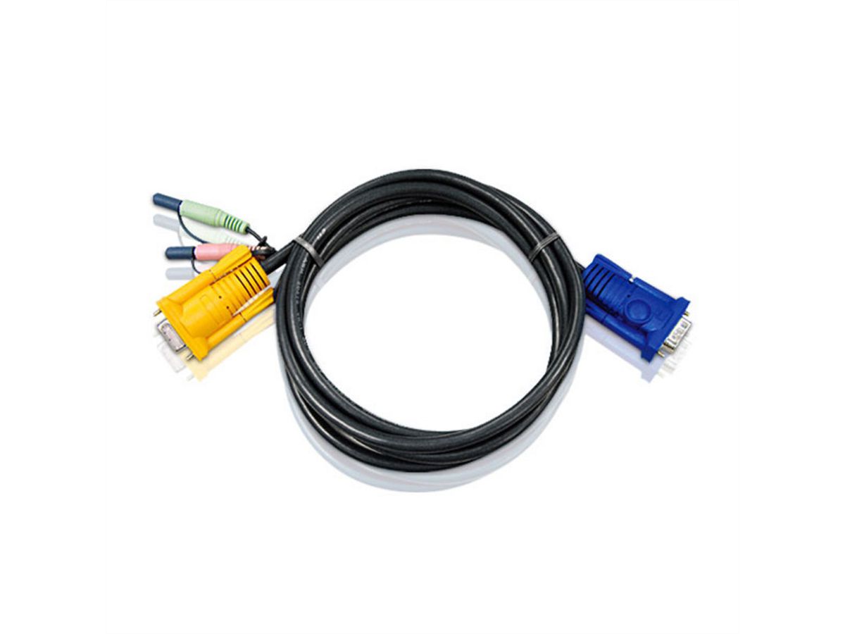 ATEN 2L-5205A KVM aansluitkabel 5m met Audio , zwart, 5 m