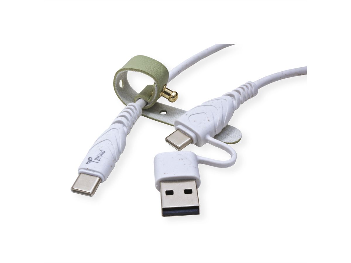 BIOnd BIO-CT-TC USB-C naar Type-C+A 3A Kabel , 1,2 m