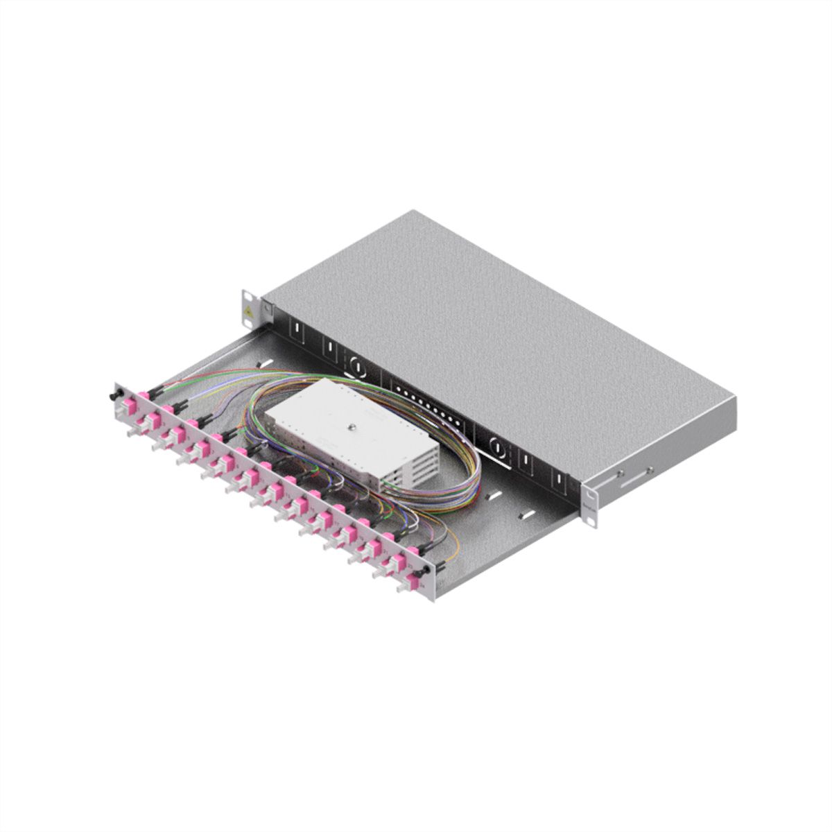 FO Splice Housing, Grade C 19" 1U, 24 Ports, 24x LC-Duplex, OM4