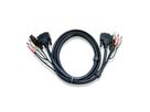 ATEN 2L-7D02UI KVM Kabel DVI-I (Single Link), USB, Audio, zwart, 1,8 m