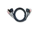 ATEN 2L-7D02UI KVM Kabel DVI-I (Single Link), USB, Audio, schwarz, 1,8 m