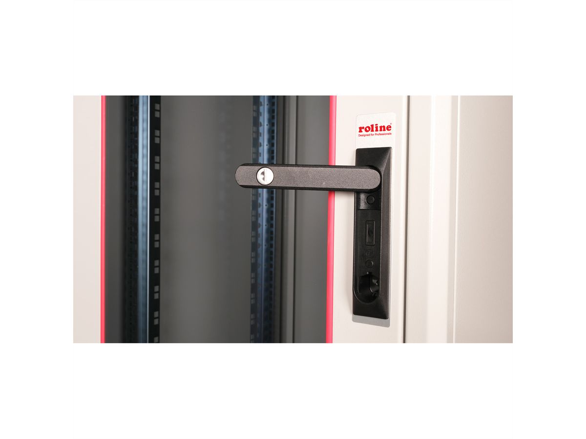 ROLINE 19-inch netwerkkast Basic 22 U, 600x600 BxD Glazen deur grijs