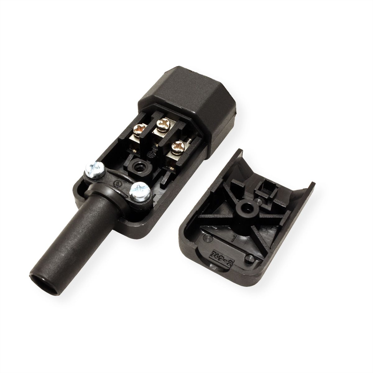 BACHMANN IEC320 C14 plug 10A/250VAC, Screw connection, black