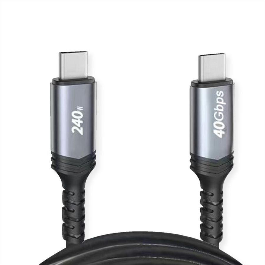 VALUE USB4 Gen3x2 Kabel, C-C, M/M, 8K UHD-2, 40Gbit/s, 240W, zwart, 0,8 m