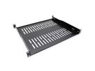 VALUE 19"-Fixed Shelf, 440 x 400mm, max. 25kg, 1U, U-Shape, black