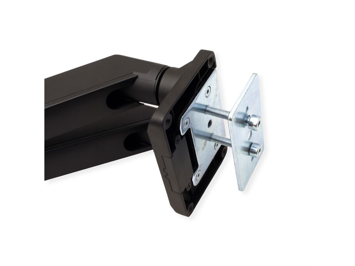 ROLINE Dual LCD Monitor Stand Pneumatic, Desk Clamp, Pivot, 5 Joints, , max. 15 kg, up to 35"
