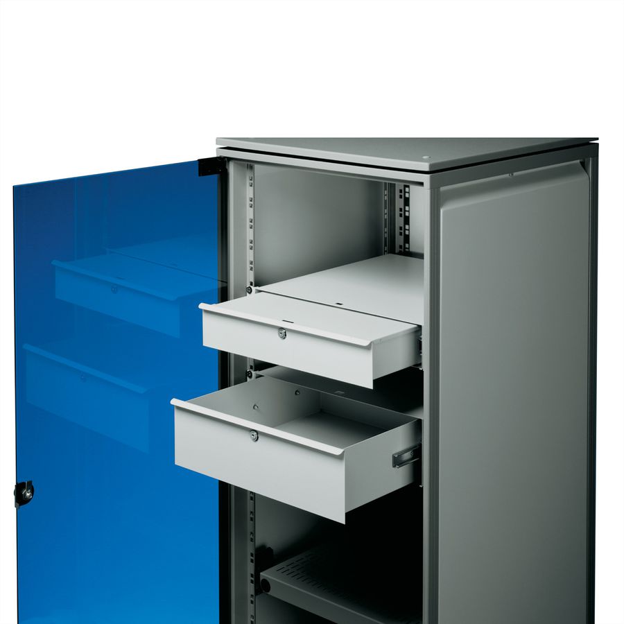 SCHROFF 19" Drawer, 1 U, RAL 7035, grey