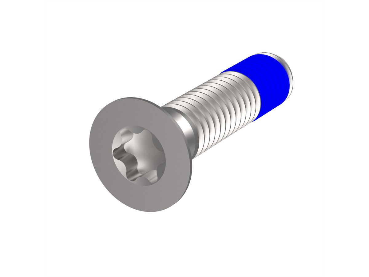 SCHROFF Assembly Parts for Rugged Components, Countersunk Screw with Thread-locking Compound, M4 x 18