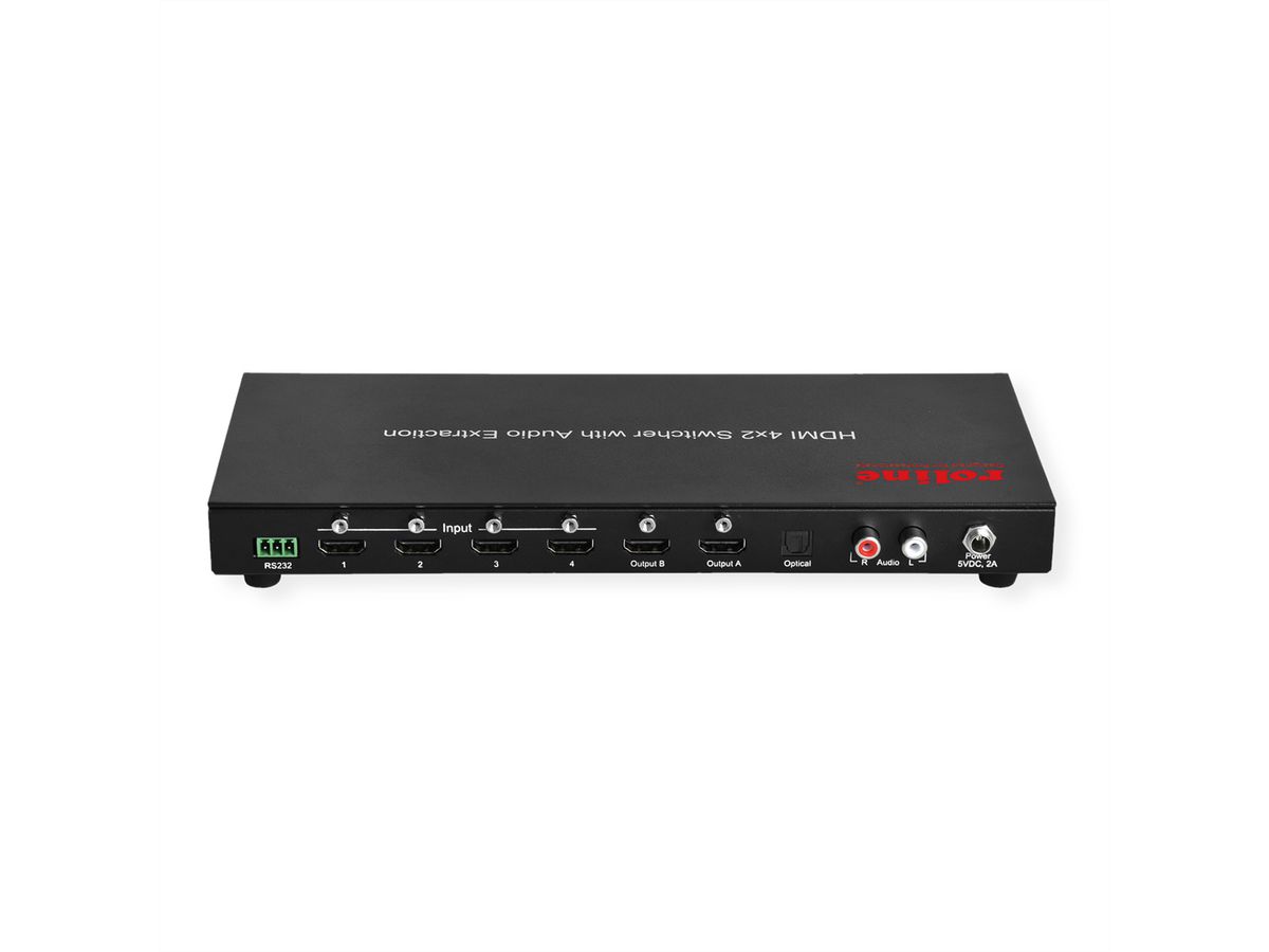 ROLINE 4K HDMI Matrix Switch, 4x2, met afstandsbediening