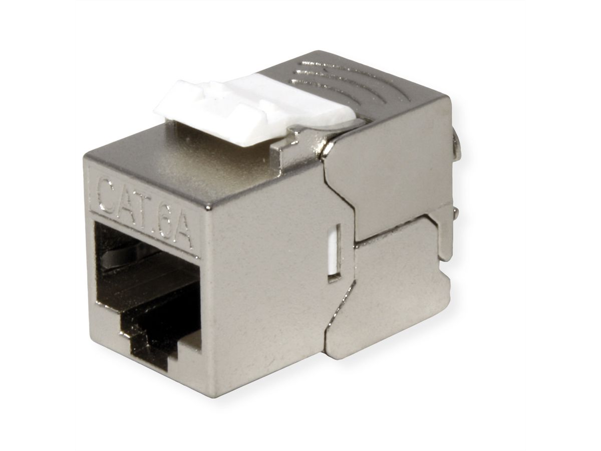ROLINE Keystone Jack, Cat.6A (Class EA), RJ-45, STP, tool-free, SLIM and SHORT, silver