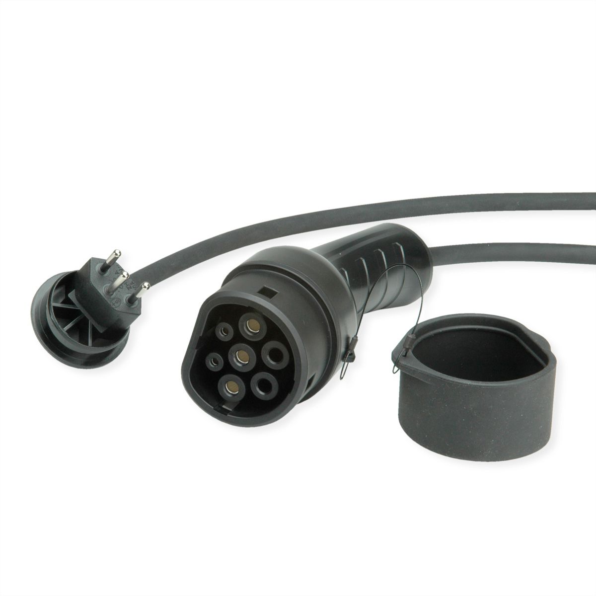 ROLINE Portable EV Charging Cable, Swiss Plug - Type 2, Mode 2, 10 A, 2.3 kW, 3 m