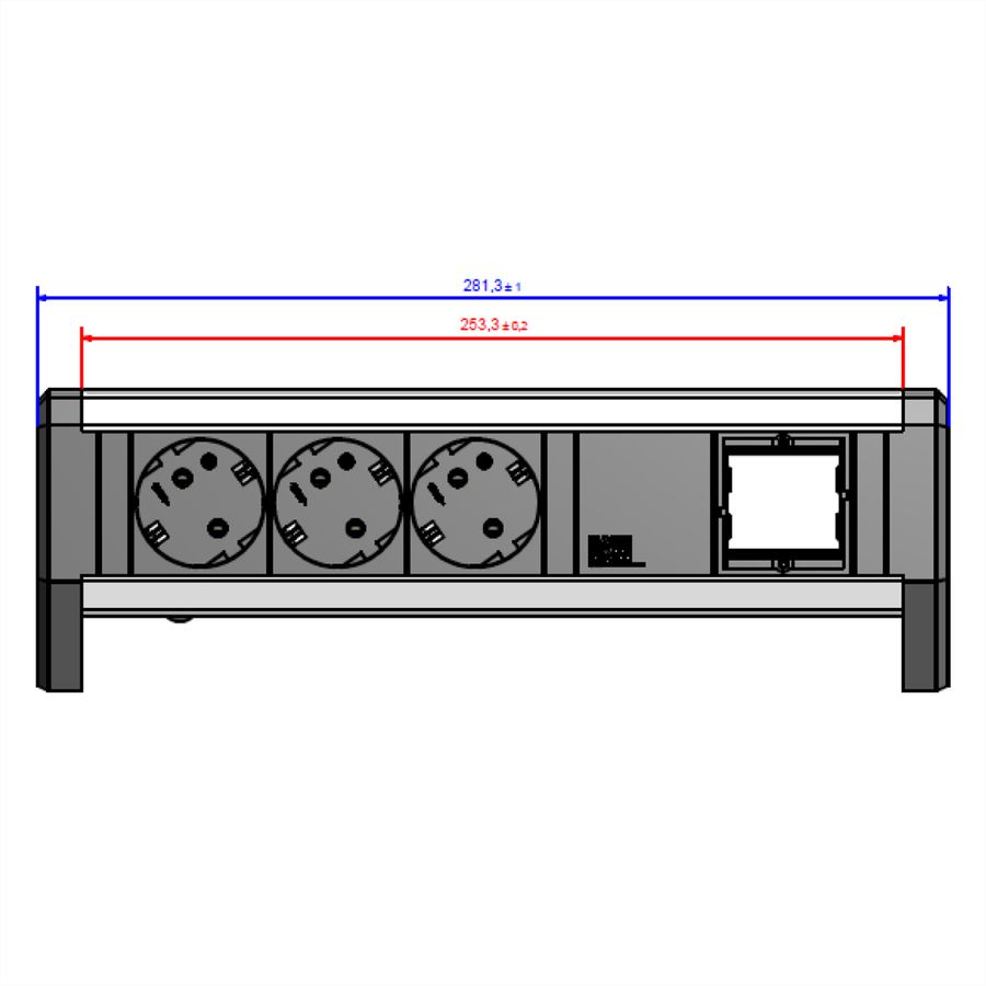 BACHMANN DESK 3x Geaard stopcontact 1x ABD GST18