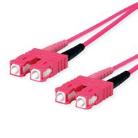 Glasvezel patchkabel TELEGÄRTNER 2x G50/125 OM4, 1x SC Duplex - 1x SC Duplex , violet, 1 m