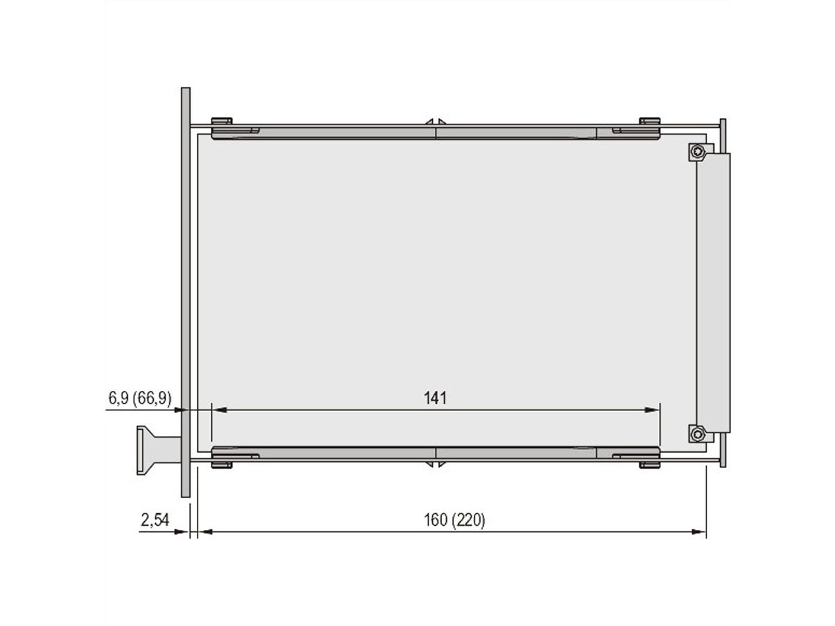 SCHROFF Insteekbare frame-eenheid Geleiderail, 5 paar