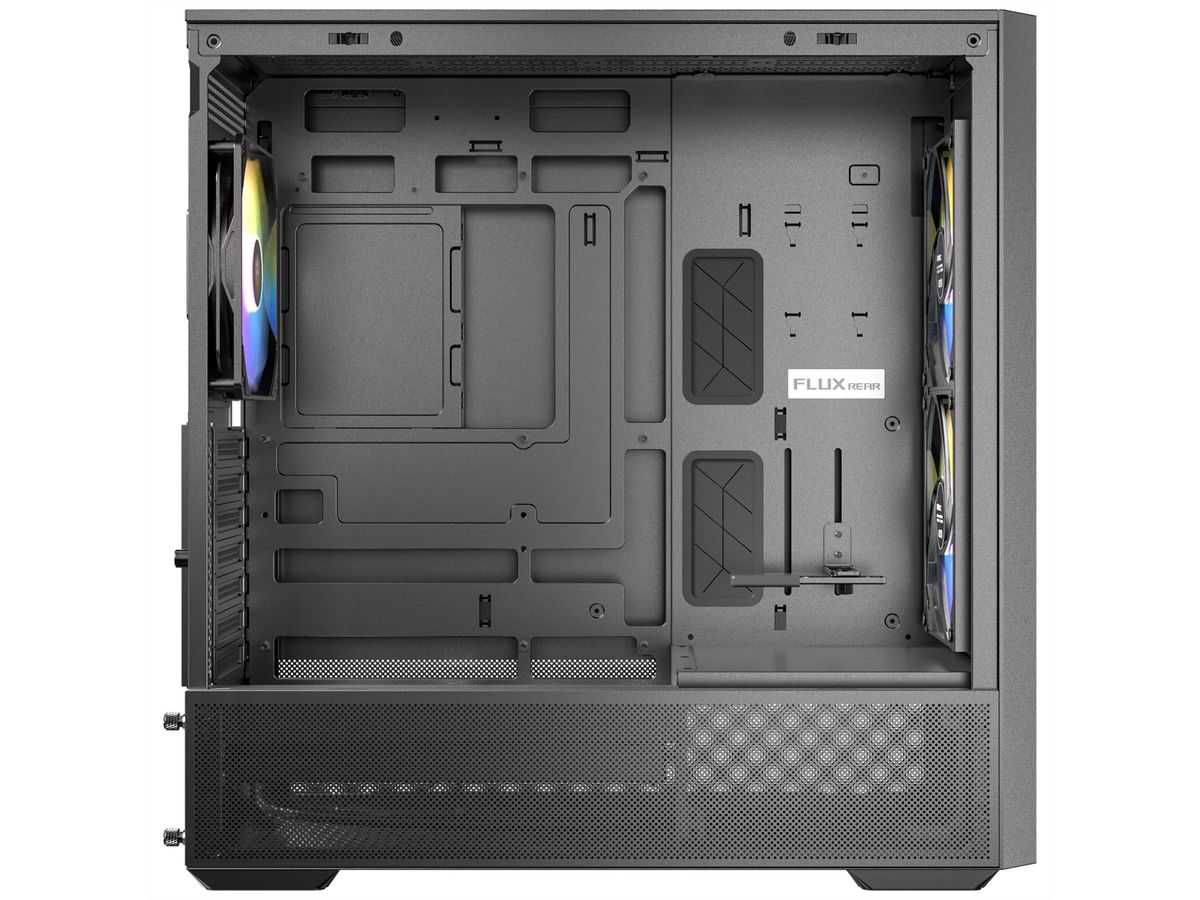 ANTEC FLUX Rear ATX/Micro-ATX/ITX Midi Tower PC Case, black