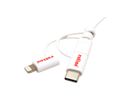 ROLINE USB 2.0  lightning sync & oplaadkabel Type A - Type C / 8-pins / USB MicroB, wit, 1 m