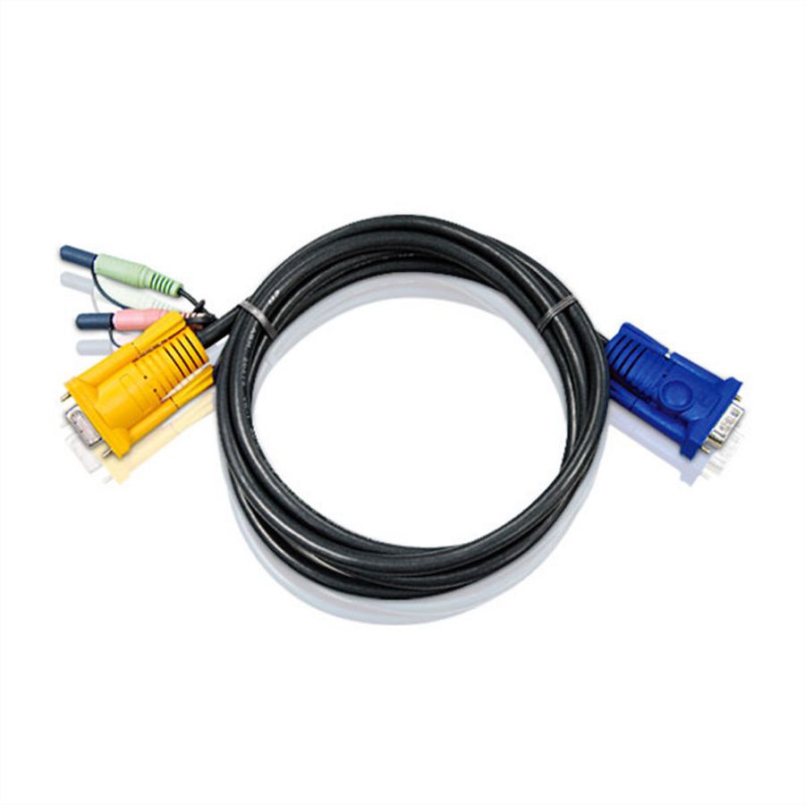 ATEN 2L-5203A KVM Anschlußkabel 3m mit Audio, schwarz, 3 m