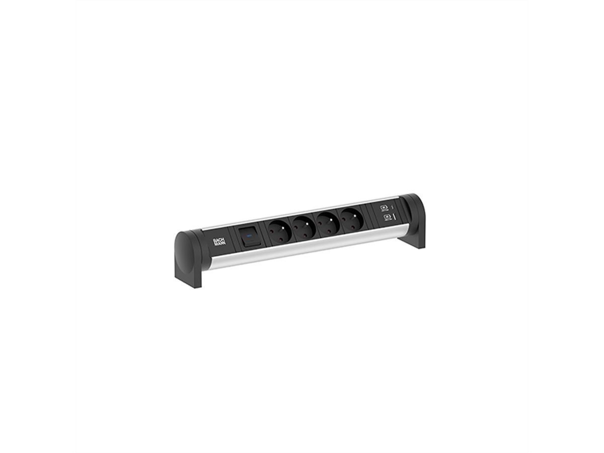 BACHMANN CYCLE Desk 4xUTE 1xswitch 1xUSB A/C 22W 0.2m GST18