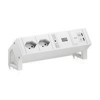 BACHMANN DESK2 white 2xCH 90°, 1x USB C/C 65W L=0.2m RAL9010