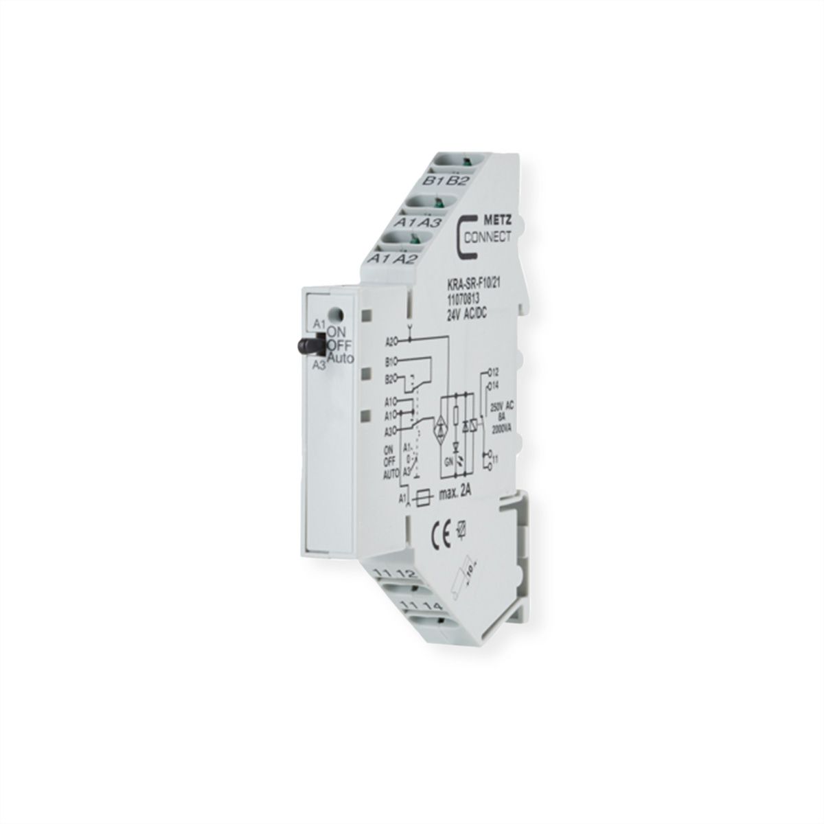 METZ CONNECT KRA-SR-F10/21, 1 wisselcontact, 24 V AC/DC