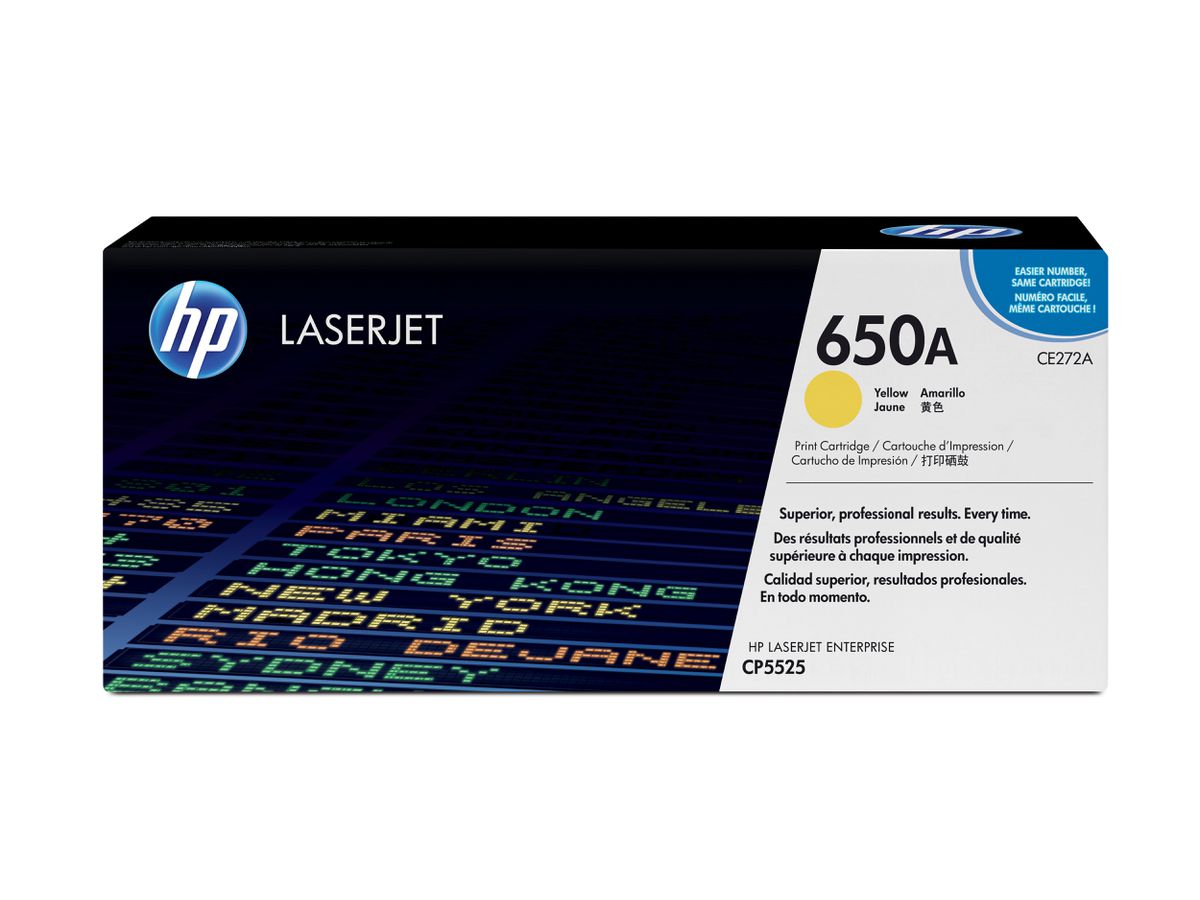 HP 650A originele gele LaserJet tonercartridge