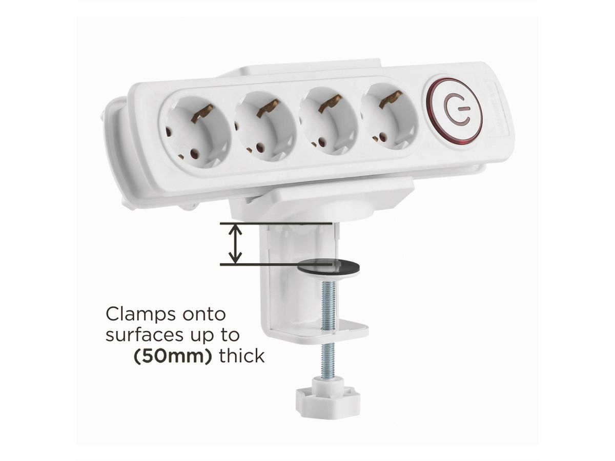 VALUE Clamp-On Power Strip Holder, white