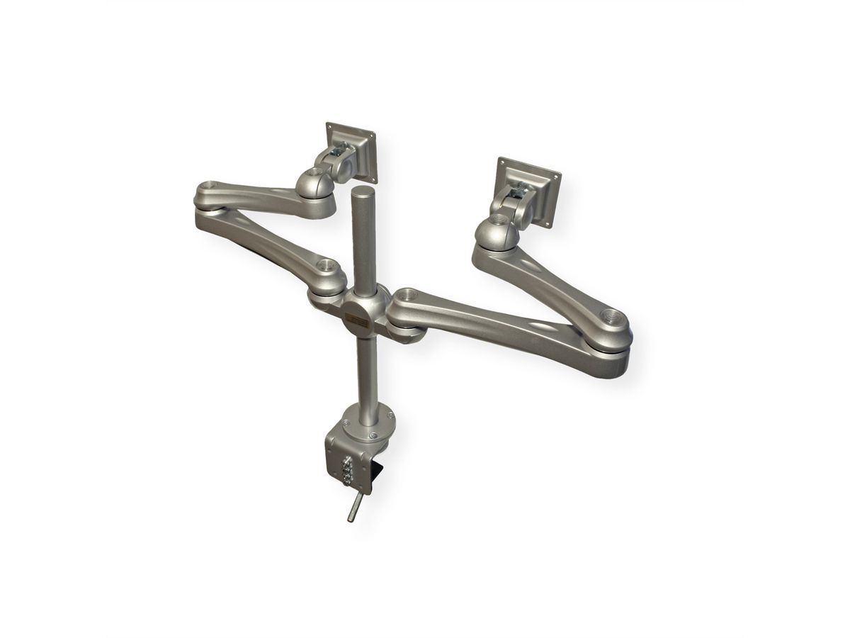 ROLINE Dual LCD Monitor Arm, Desk Clamp, 4 Joints