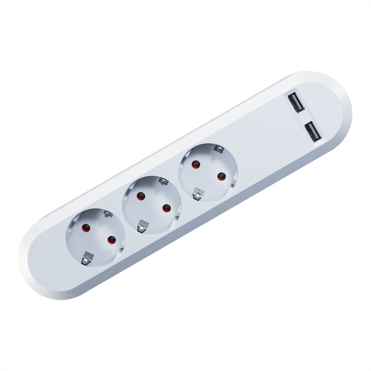 BACHMANN SMART 3x earthing contact 2x USB Charger, 5VDC 3.1 A, white