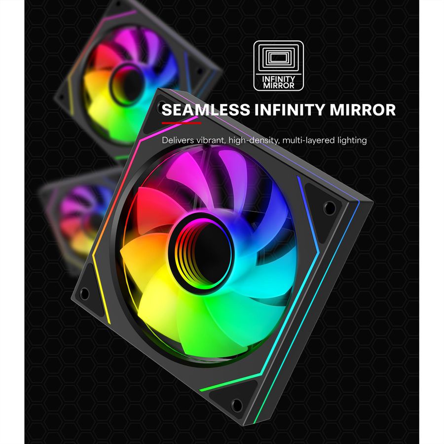 XILENCE XF078 Reverse Gehäuselüfter, mit Infinity-Mirror-Design