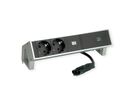 BACHMANN DESK2 2xprotective contact USB C, USB Charger 60W 0.2m GST18 INOX
