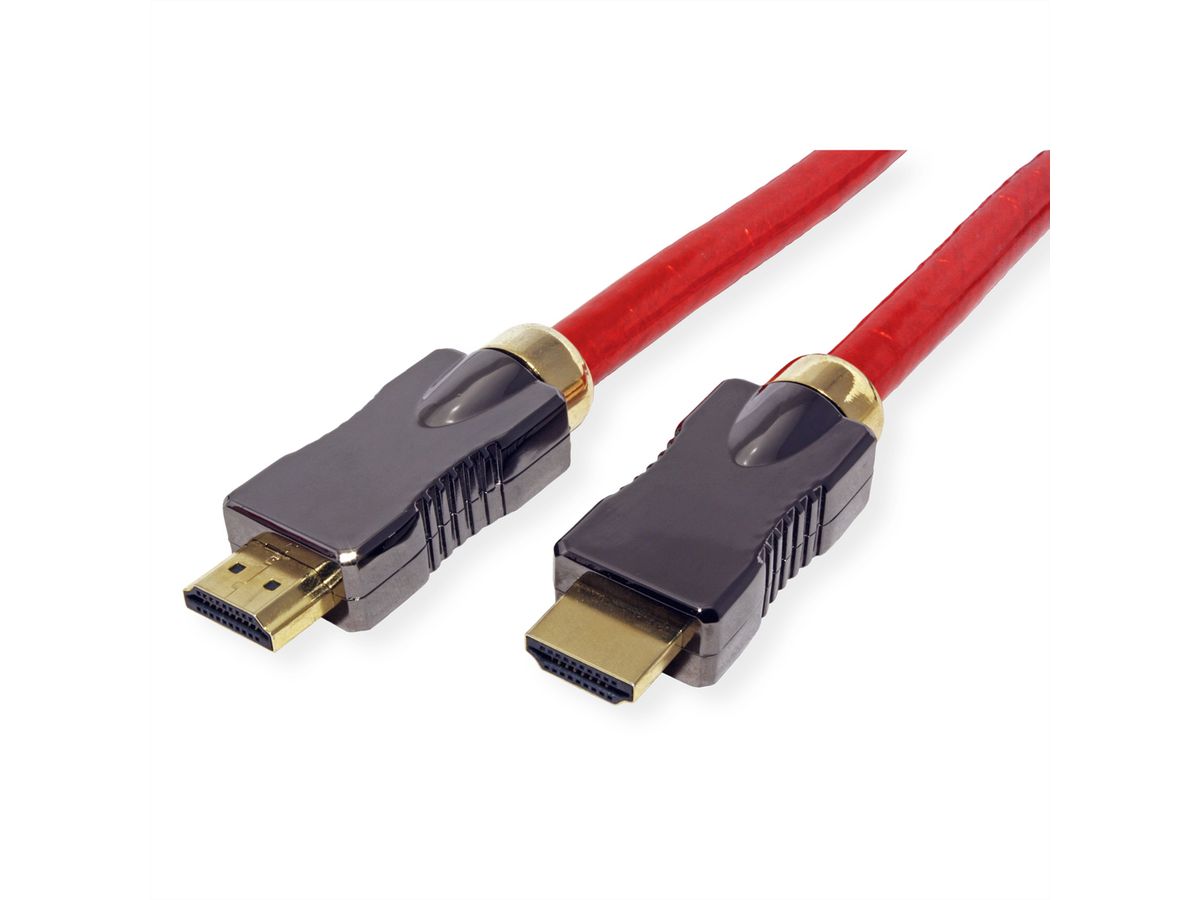 ROLINE HDMI 8K (7680 x 4320) Ultra HD Cable met Ethernet, M/M, rood, 1 m