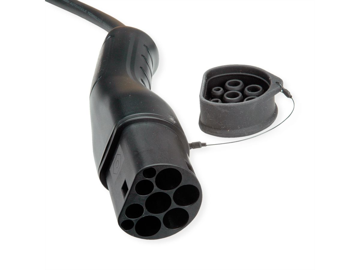 ROLINE Auto oplaadkabel Type2, 3-fase, 480VAC (3P+N+E), 16 A, 11 kW, spiraalkabel , 3 m