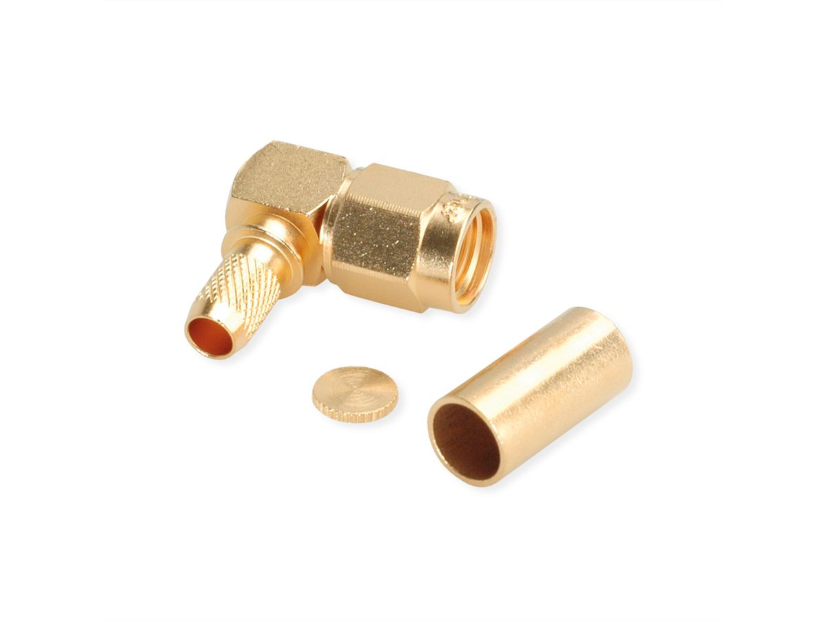 TELEGÄRTNER R-SMA-Winkelstecker, für RG-58C/U löten/crimp