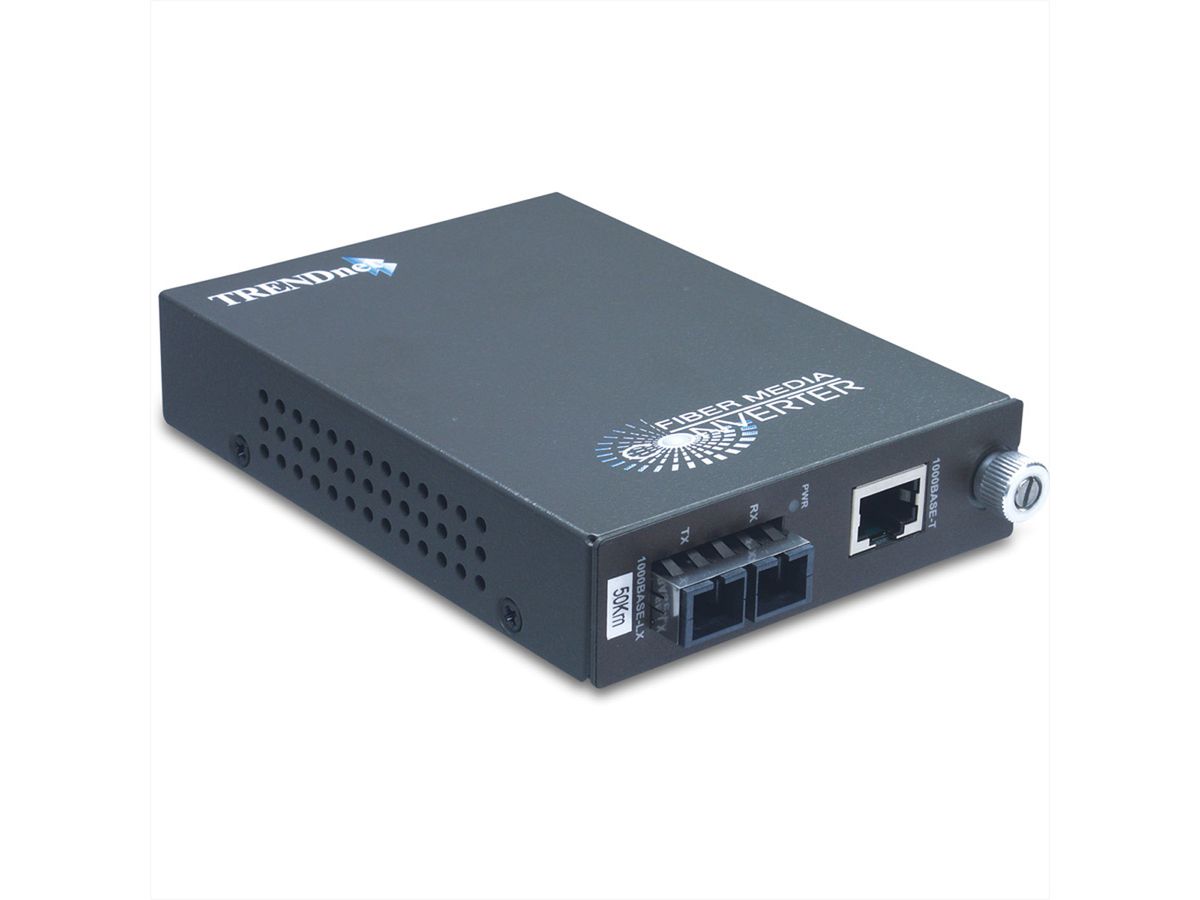 TRENDnet TFC-1000S50 FiberConv. 50KM 1000Base-T to 1000Base-FX Single Mode SC