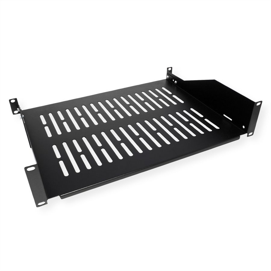 VALUE 19"-Fixed Shelf, 485 x 350mm, 2U, max. 25kg, black