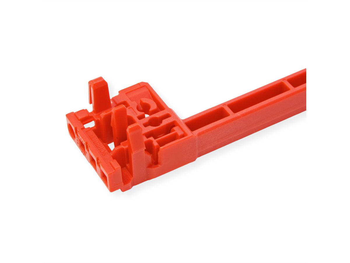 SCHROFF Guide Rail With Coding for CompactPCI/ VME64x, PC, 160 mm, 2 mm Groove Width, Red