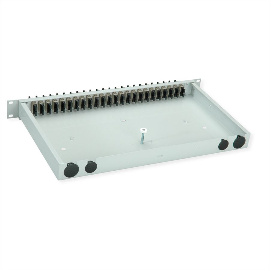 TELEGÄRTNER BASIS eco LWL-Panel mit Kupplungen, 24x SC Duplex, beige, OM2