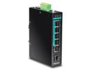 TRENDnet TI-PG541 5-poorts geharde industriële Gigabit PoE+ Switch DIN-Rail