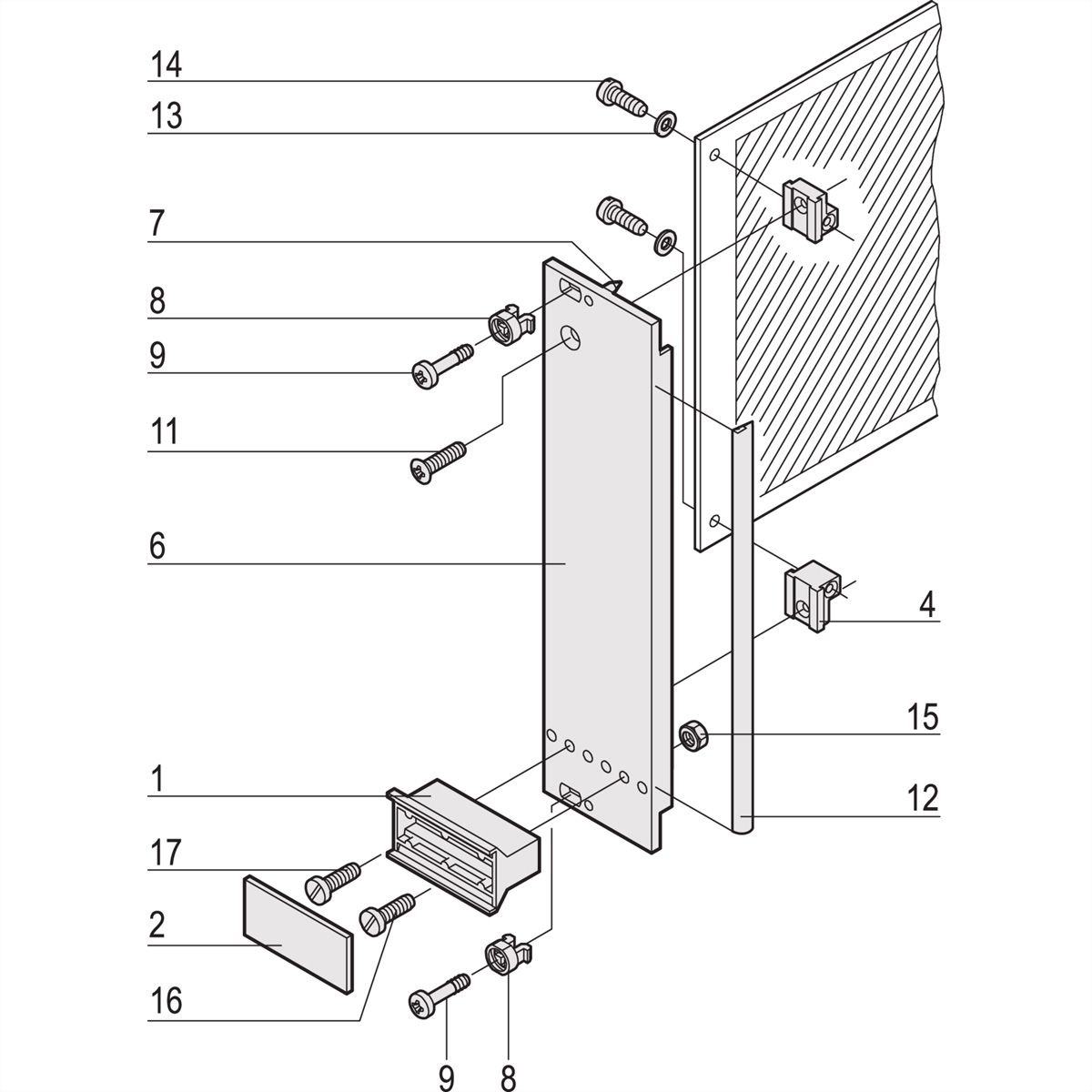 SCHROFF-insteekset met trapeziumvormige handgreep, afgeschermd, grijs, 3 HE, 10 HE