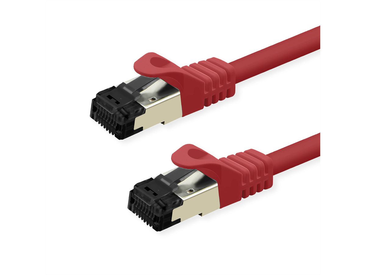 VALUE S/FTP-(PiMF-) Patchkabel Kat.8 (Class I), LSOH, Litzendraht, rot, 1 m