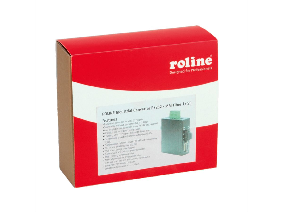 ROLINE Industrial Converter RS232 - Multimode Optical Fiber, SC