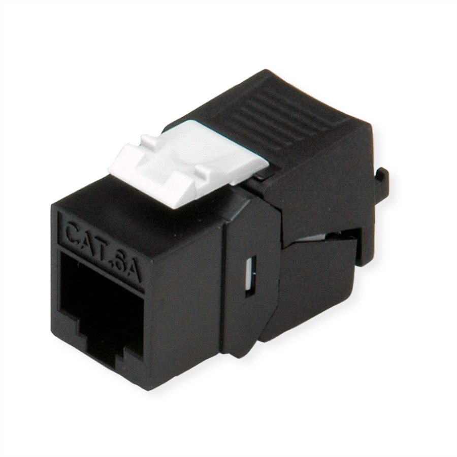 ROLINE Keystone Jack, Cat.6A (Class EA), RJ-45, UTP, tool-free, SLIM, black